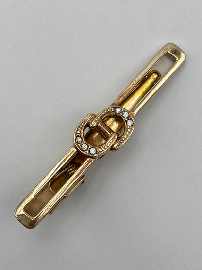 Christian Dior MONSIEUR  クリスチャンディオール ロゴ ラインストーン ネクタイピン 中古 D4