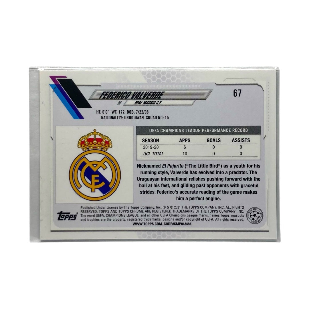 TOPPS サッカーカード CHROME FEDERICO VALVERDE REAL MADRID #67 中古 IT2