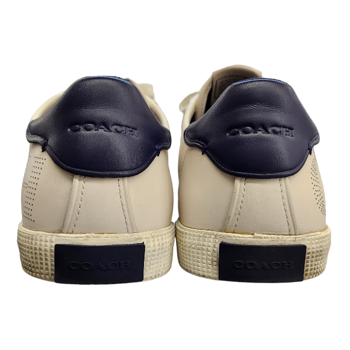 COACH コーチ スニーカー メンズ パンチング レザー ローカット レースアップ オフホワイト 27cm FG4671 中古 T1