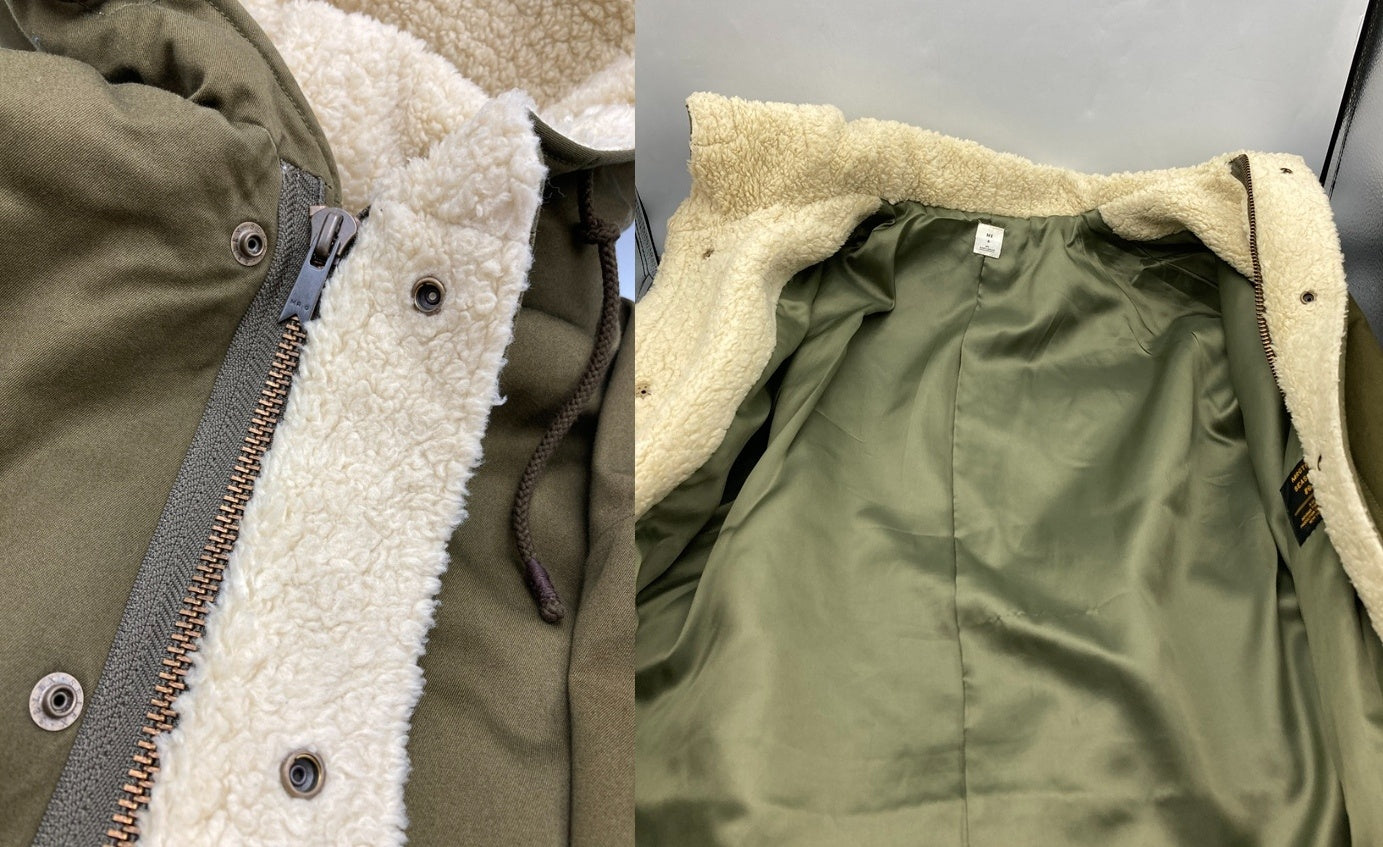 Mr.GENTLEMAN ミスタージェントルマン ボアモッズコート カーキ メンズ ML14F-CO01 中古 D4