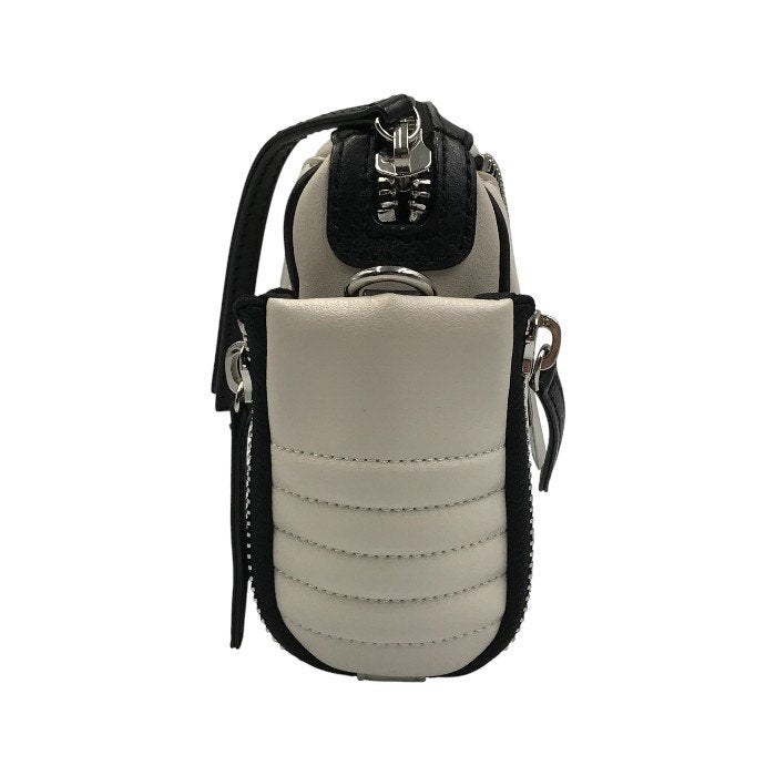 DIESEL ディーゼル LE-ZIPPER ショルダーバッグ レディース クラッチ レザー チェーン 斜め掛け 2way ジップ モノトーン ホワイト/ブラック 中古 T1