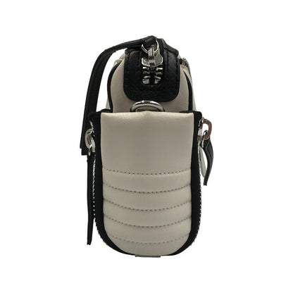 DIESEL ディーゼル LE-ZIPPER ショルダーバッグ レディース クラッチ レザー チェーン 斜め掛け 2way ジップ モノトーン ホワイト/ブラック 中古 T1