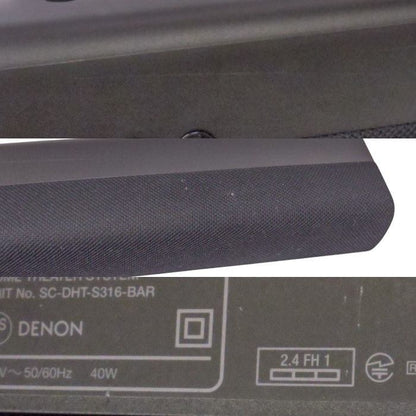 デノン Denon DHT-S316 サウンドバー ARC/Bluetooth対応/ワイヤレスサブウーファー ブラック DHT-S316K 中古 a1