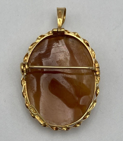 K18 カメオ ブローチ/ペンダントトップ 中古 D4