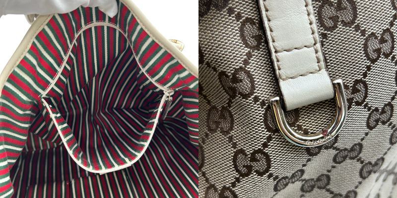 GUCCI グッチ GGキャンバス ニューブリット トートバッグ GG柄/ダブルG ベージュ×ブラウン 169945 鞄 レディース 総柄 ブランド 中古 W４