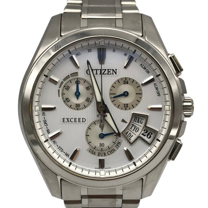 CITIZEN シチズン エクシード 腕時計 メンズ アナログ エコドライブ クロノグラフ EXCEED チタン 軽量 シルバー/ホワイト H610-T017100 中古 T1