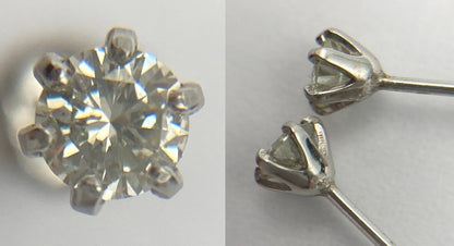 Pt900 1Pダイヤ 0.15ct ピアス 中古 D4