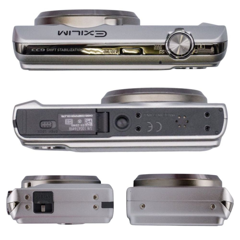 CASIO EXILIM デジタルカメラ 1610万画素CCD 広角24mm 光学12.5倍ズーム シルバー EX-ZS160SR 中古 a1