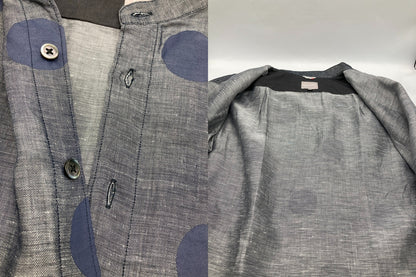 SOU・SOU ソウソウ 京型友禅染 麻混 バンドカラーシャツ 水玉 サイズSS 中古 D4