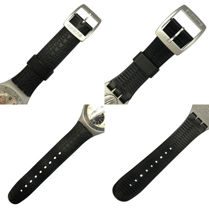 SWATCH IRONY 腕時計 メンズ アナログ クォーツ クロノグラフ デイト アルミニウム シルバー 中古 T1