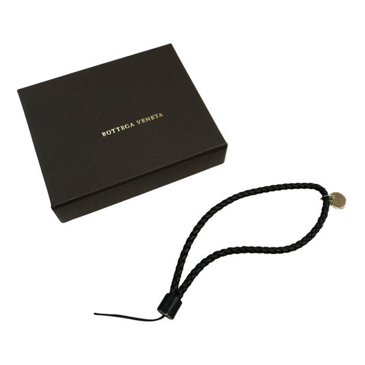BOTTEGA VENETA ボッテガヴェネタ イントレチャート ストラップ ユニセックス レザー 編み込み スマホ 携帯 ブラック 中古 T1