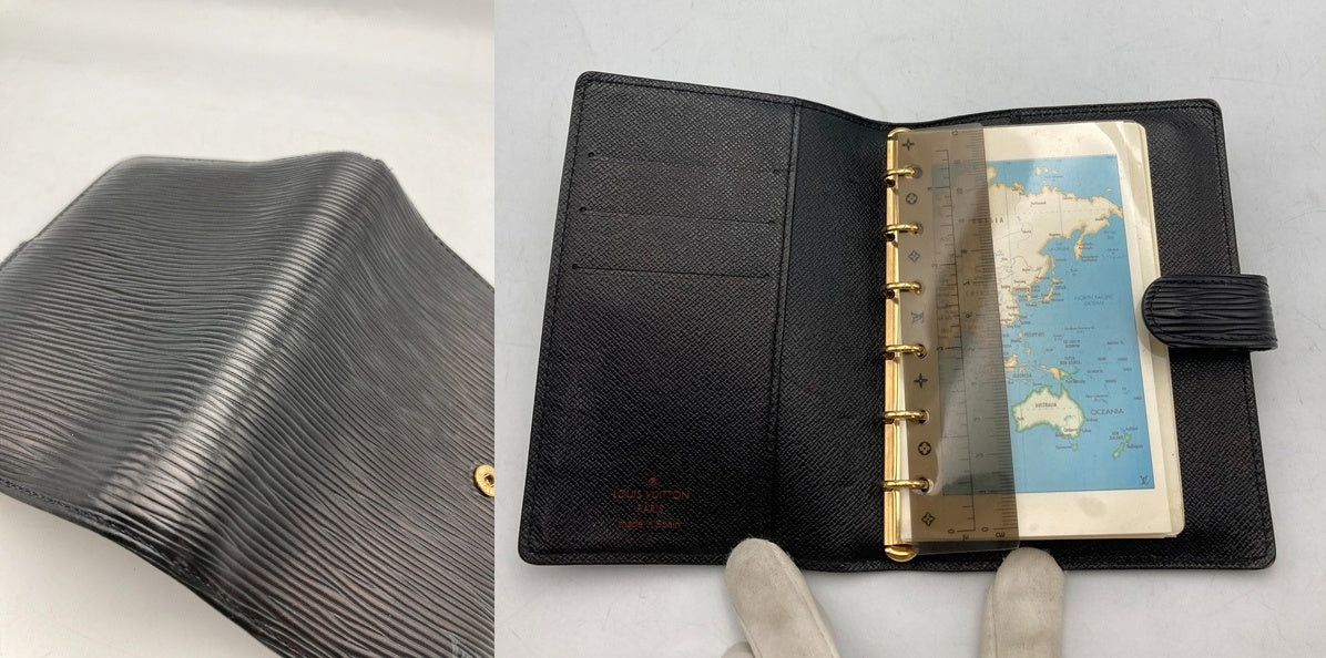 LOUIS VUITTON エピ アジェンダPM 手帳カバー ブラック R20052 リフィルあり 中古 D4