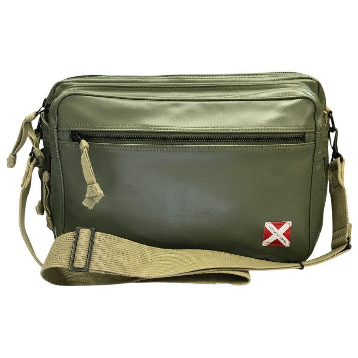 ラゲッジレーベル ライナー ショルダーバッグ ユニセックス LINER 斜め掛け 赤バッテン エクスパンダブル グリーン 951-09240 中古 T1