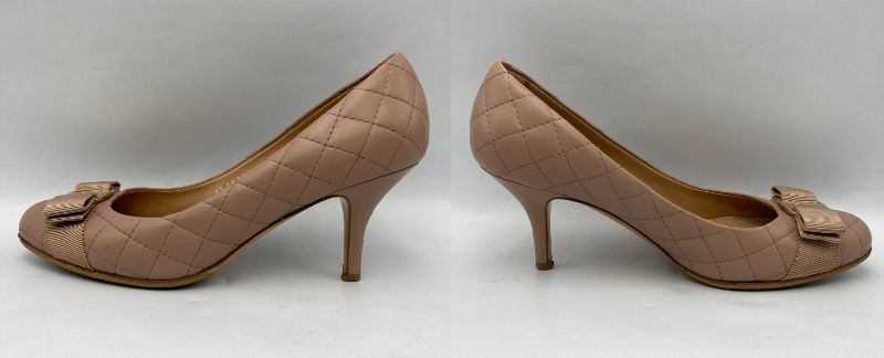 Salvatore Ferragamo フェラガモ ヴァラリボン キルティング パンプス サイズ6D 中古 D4