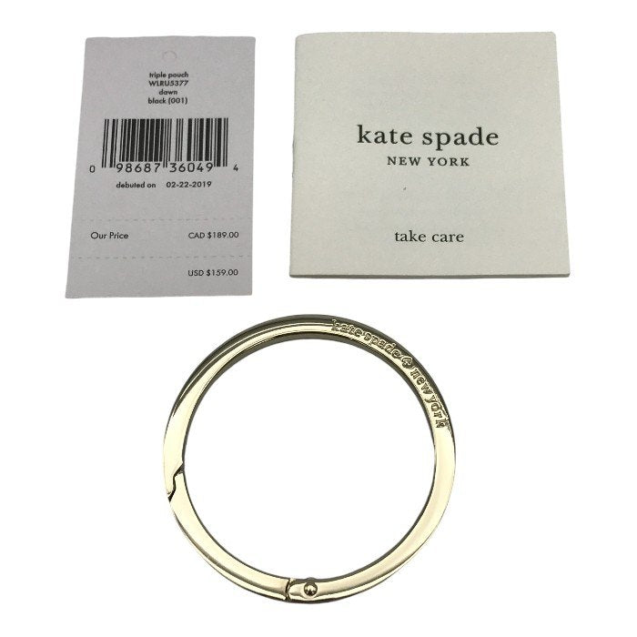 Kate Spade ケイトスペード ドーン トリプルポーチ レディース 3連 ナイロン シンプル ブラック WLRU5377 中古 T1
