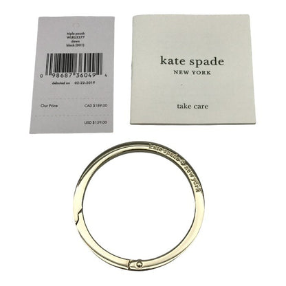 Kate Spade ケイトスペード ドーン トリプルポーチ レディース 3連 ナイロン シンプル ブラック WLRU5377 中古 T1