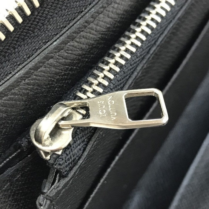 LOUIS VUITTON ルイヴィトン ダミエ グラフィット ジッピーウォレット・ヴェルティカル 長財布 メンズ ラウンドファスナー ジップ グレー N63095 中古 T1