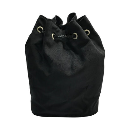GUCCI グッチ 巾着ポーチ レディース ナイロン ミニバッグ 四角 無地 ブラック 039 0973 002113 中古 T1