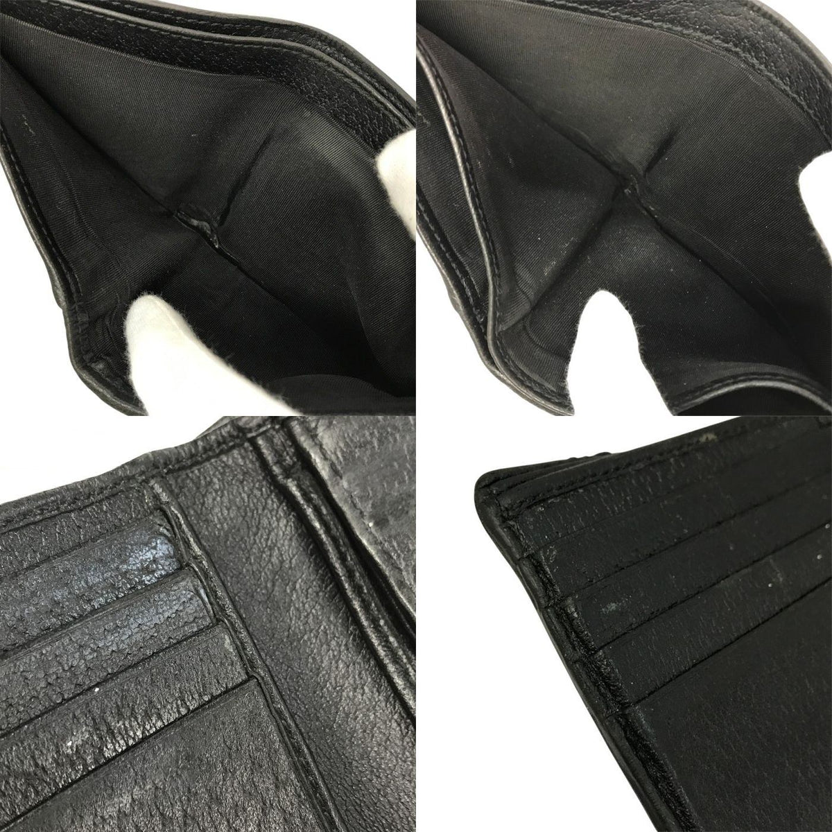 GUCCI グッチ アニマリエ 財布 ユニセックス 2つ折り レザー メタルビー 蜂 ハチ ブラック 522915 中古 T1