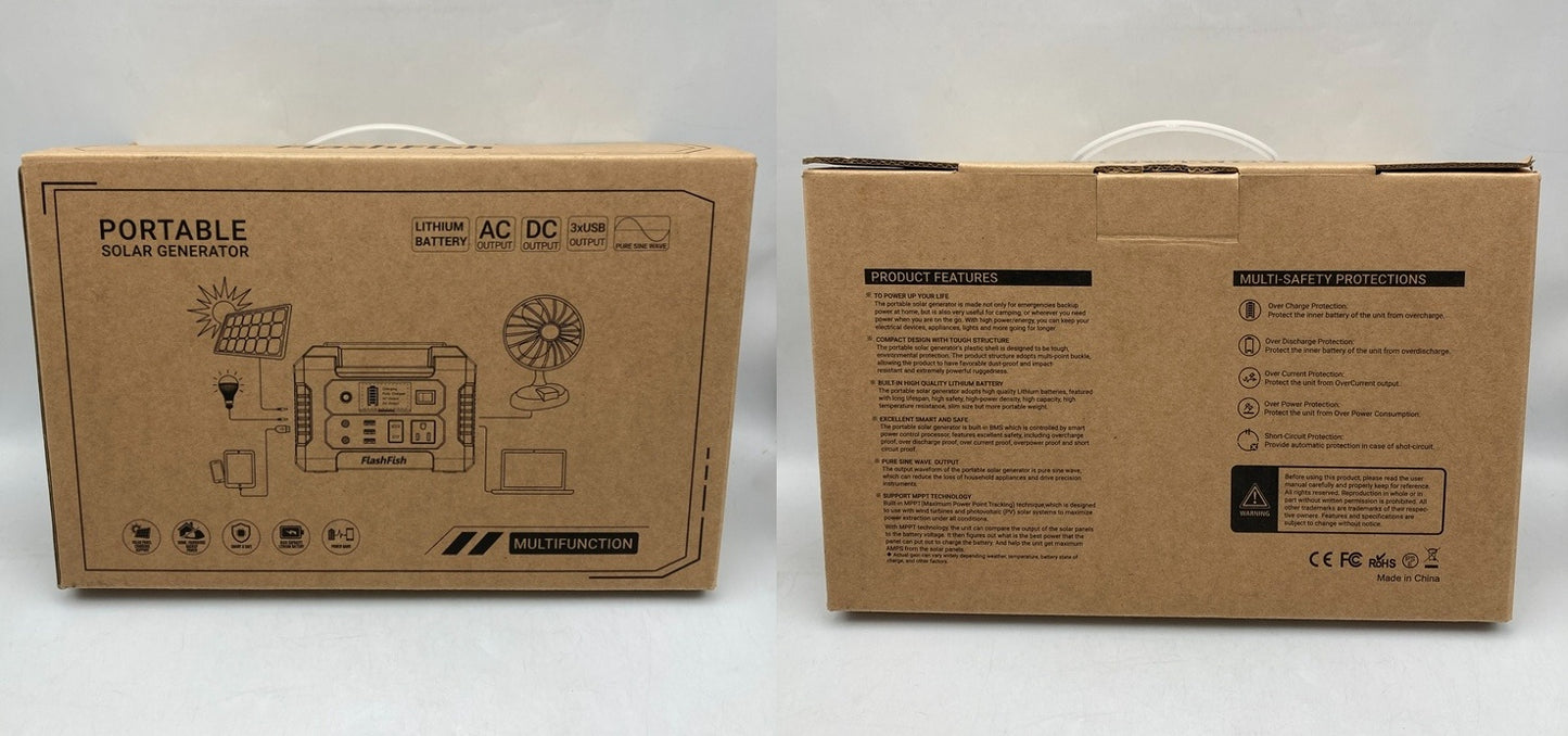 FlashFish ポータブル電源 小型発電機 E200 40800mAh/151wh  AC(200W 瞬間最大250W) DC(120W) 中古 D4