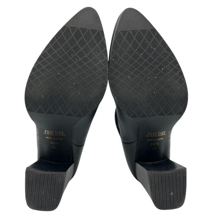 POOL SIDE プールサイド レザー ショートブーツ AR17190AL 22.5cm 靴 シューズ レディース ヒール 中古 W４