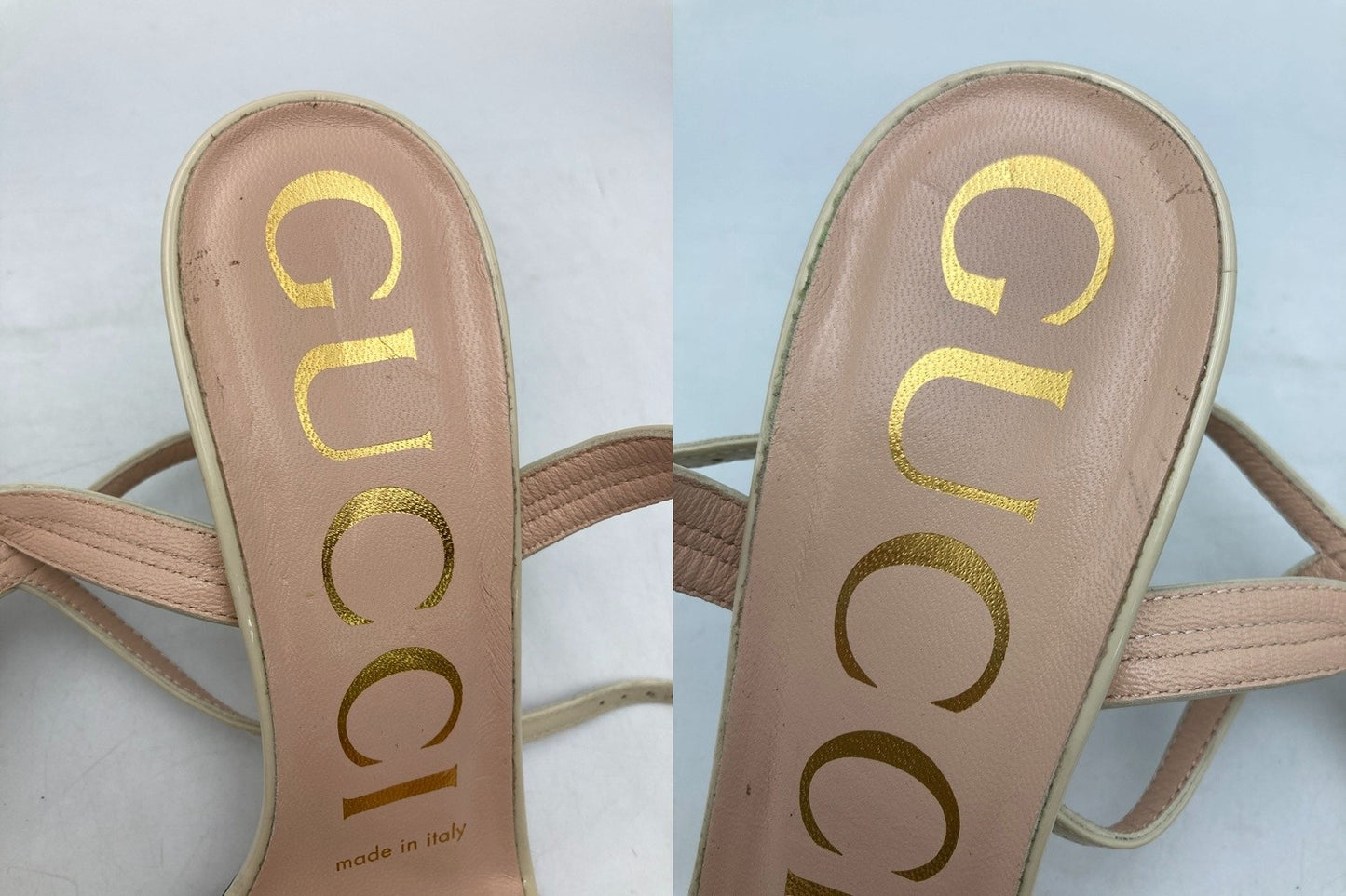 GUCCI グッチ パテントレザー アンクルストラップ サンダル サイズ35 1/2 レディース 中古 D4