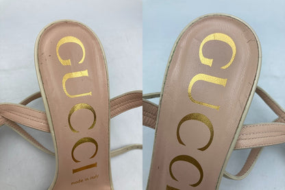 GUCCI グッチ パテントレザー アンクルストラップ サンダル サイズ35 1/2 レディース 中古 D4