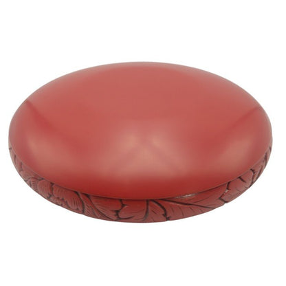 【未使用品】 村上木彫堆朱 鉄鉢型 菓子鉢 牡丹唐草 約24cm (8寸) 通産大臣指定伝統的工芸品 中古 H4
