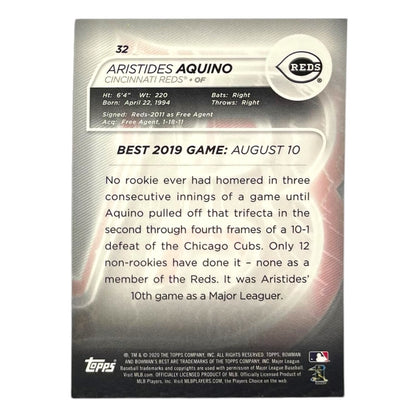 TOPPS MLBカード BOWMAN'S BEST ARISTIDES AQUINO CINCINNATI REDS /99 #32 中古 IT2