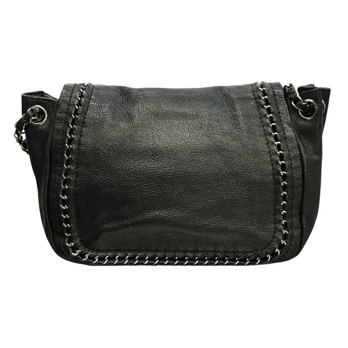 CHANEL シャネル ラグジュアリーライン ショルダーバッグ レディース レザー チェーンショルダー ココマーク シルバー金具 ブラック 中古 T1