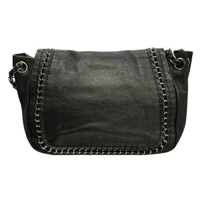 CHANEL シャネル ラグジュアリーライン ショルダーバッグ レディース レザー チェーンショルダー ココマーク シルバー金具 ブラック 中古 T1