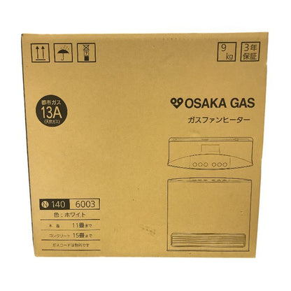 大阪ガス ガスファンヒーター ホワイト 都市ガス用 木造～11畳/コンクリート～15畳 140-6003 中古 T1