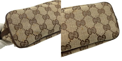 GUCCI グッチ GGキャンバス アクセサリーポーチ ミニ ハンド バッグ 039 1103 2123 鞄 ブランド 小さめ ブラウン 中古 W４