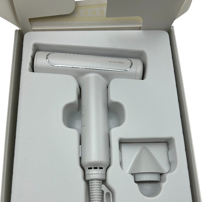 未使用品 FESTINO フェスティノ ツヤモイスト ドライヤー SMHB-029 ホワイト 軽量 速乾 ポーチ付き 美容 中古 W４