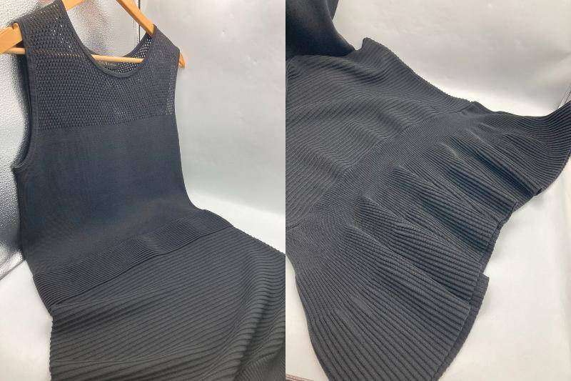 DAMA collection ダーマコレクション ノースリーブ ワンピース サイズLL ブラック 13630-00078 中古 D4