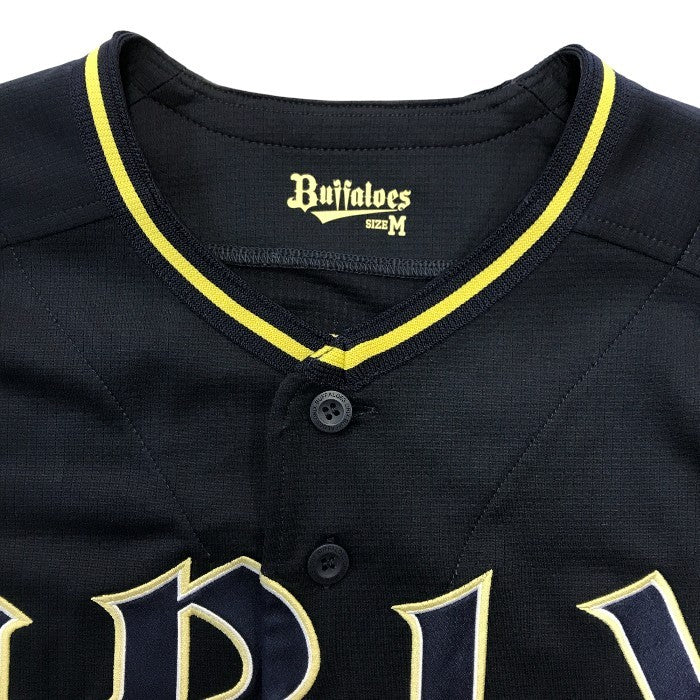 オリックス バファローズ ユニフォーム 山岡泰輔 19番 メンズ ビジター ORIX 野球 公式 ネイビー Mサイズ 中古 T1