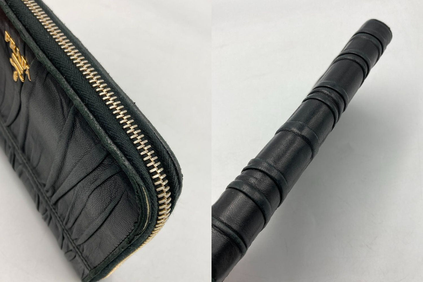 PRADA プラダ ナッパゴーフル ラウンドファスナー長財布 中古 D4