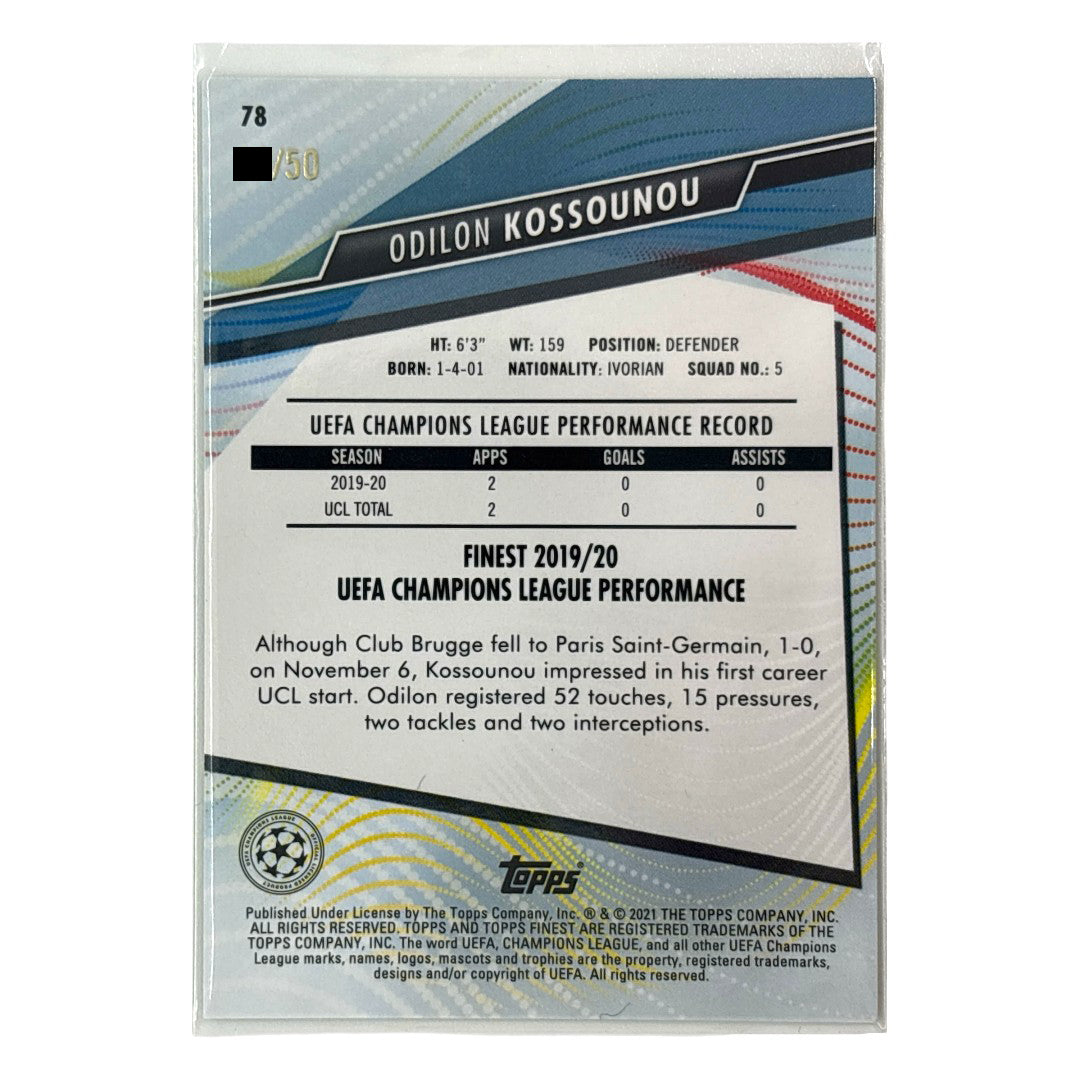 TOPPS サッカーカード FINEST ODILON KOSSOUNOU CLUB BRUGGE /50 #78 中古 IT1