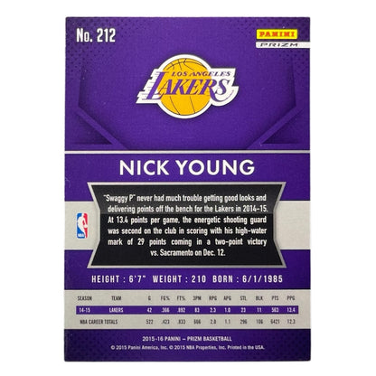 PANINI NBAカード PRIZM NICK YOUNG LOS ANGELES LAKERS #212 中古 IT2