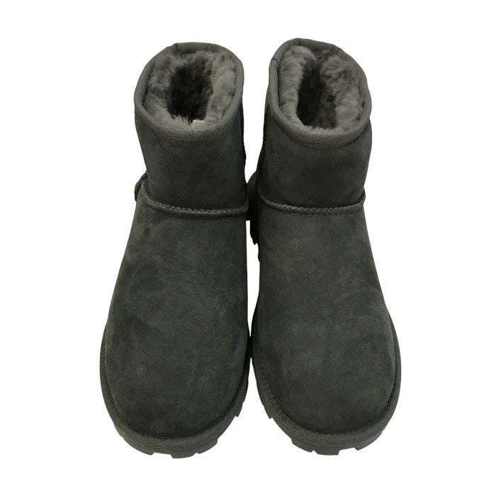 UGG アグ エッセンシャルミニ ムートンブーツ レディース ESSENTIAL MINI ウール グレー 24cm 1016063 中古 T1