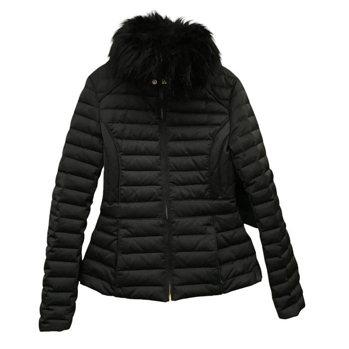 HUNTER ハンター ダウンジャケット レディース 冬 ファー ブラック XSサイズ 中古 N1