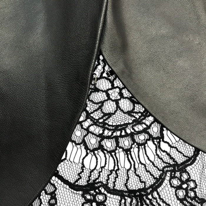 NERO センソユニコ ベスト レディース 羊革 ジレ レース シフォン ブラック 01146002 中古 T1