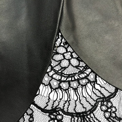 NERO センソユニコ ベスト レディース 羊革 ジレ レース シフォン ブラック 01146002 中古 T1