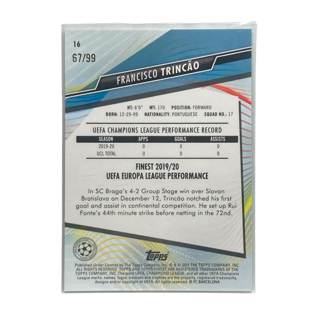 TOPPS サッカーカード FINEST FRANCISCO TRINCAO BARCELONA /99 #16 中古 IT2