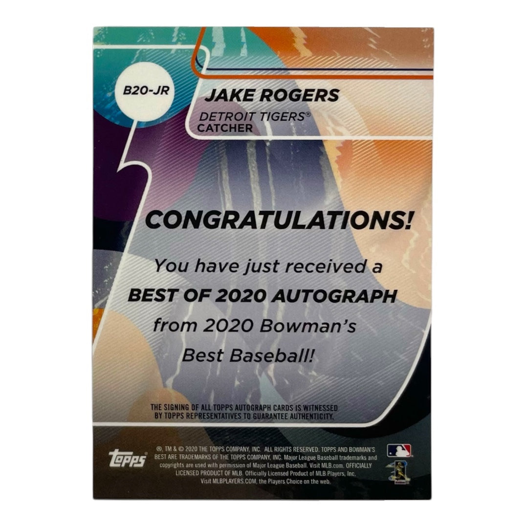 TOPPS MLBカード BOWMAN'S BEST JAKE ROGERS DETROIT TIGERS #B20-JR 中古 IT2