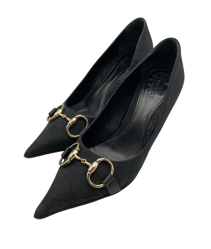 GUCCI グッチ オリジナルGG ホースビット ポインテッドトゥ パンプス 138530 サイズ35 1/2 中古 D4