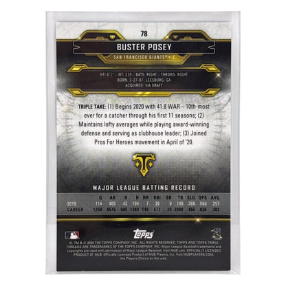 TOPPS MLBカード TRIPLE THREADS BUSTER POSEY SAN FRANCISCO GIANTS /299 #78 中古 IT1