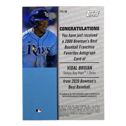 TOPPS MLBカード BOWMAN'S BEST VIDAL BRUJAN TAMPA BAY RAYS /250 #FFA-VB 中古 IT2