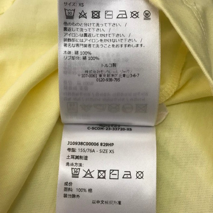 MONCLER モンクレール Tシャツ レディース 半袖 コットン ロゴ 刺繍 ワッペン イエロー XSサイズ J10938C00006 中古 T1