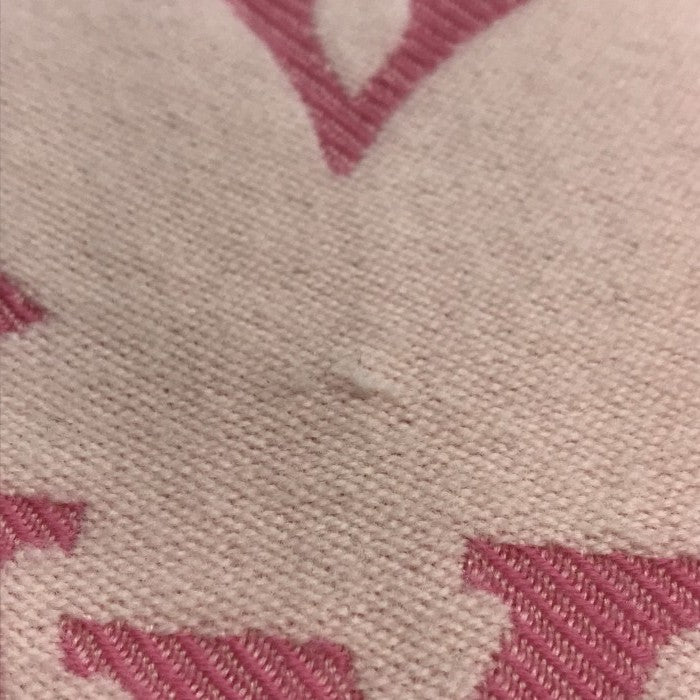 LOUIS VUITTON ルイヴィトン LVエセンシャル マフラー レディース 184×34cm ウール モノグラム フリンジ ピンク M78936 中古 T1